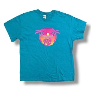 Washington Nationals Teal Margaritaville Graphic T-Shirt Unisex Size XL NWOT